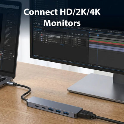 Laser USB-C 6-in-1 Multi-Port Hub with 4K HDMI and 100W PD Charging - Image 5