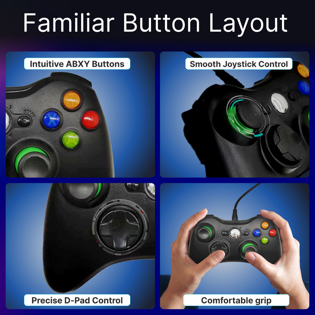 Laser Gaming Wired PC Controller - Black - Image 7