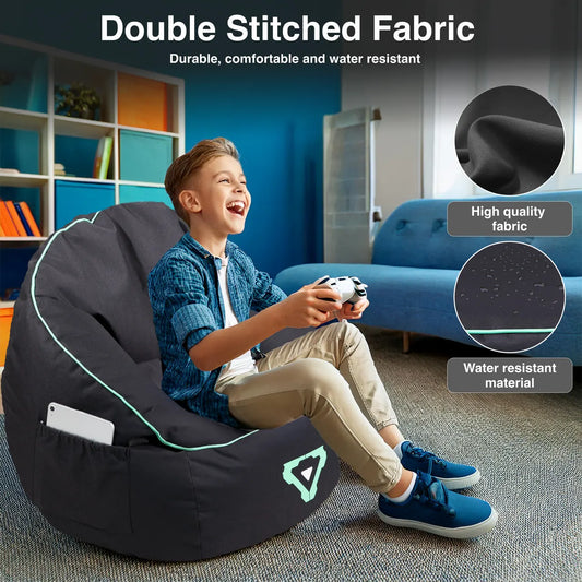 Laser Gaming Bean Bag with Pocket & Headphone Strap - Image 2