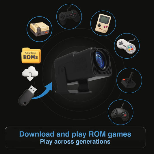 Smart Gaming Projector with 80 Games Dual Controllers - Image 2