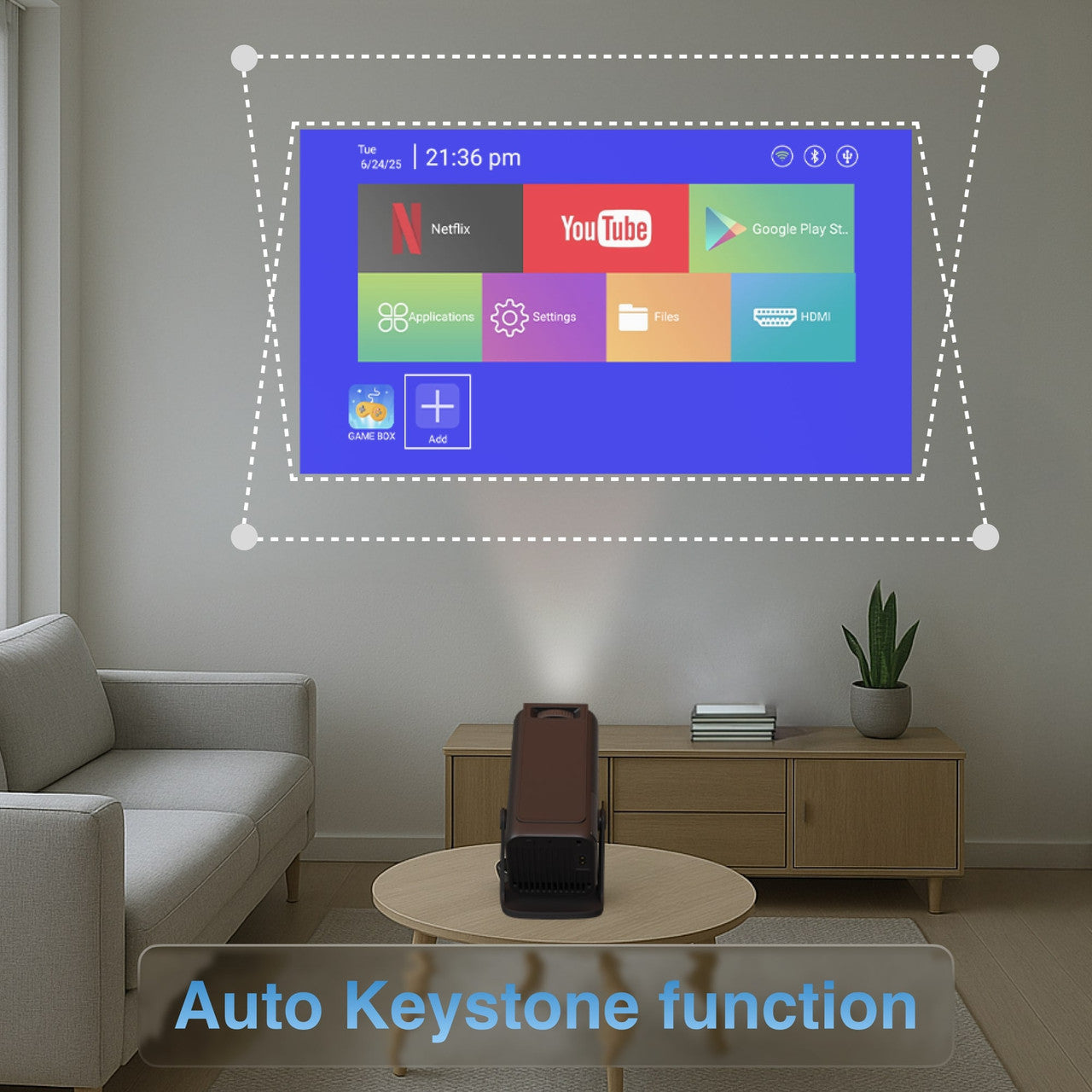 Smart Gaming Projector with 80 Games Dual Controllers - Image 4