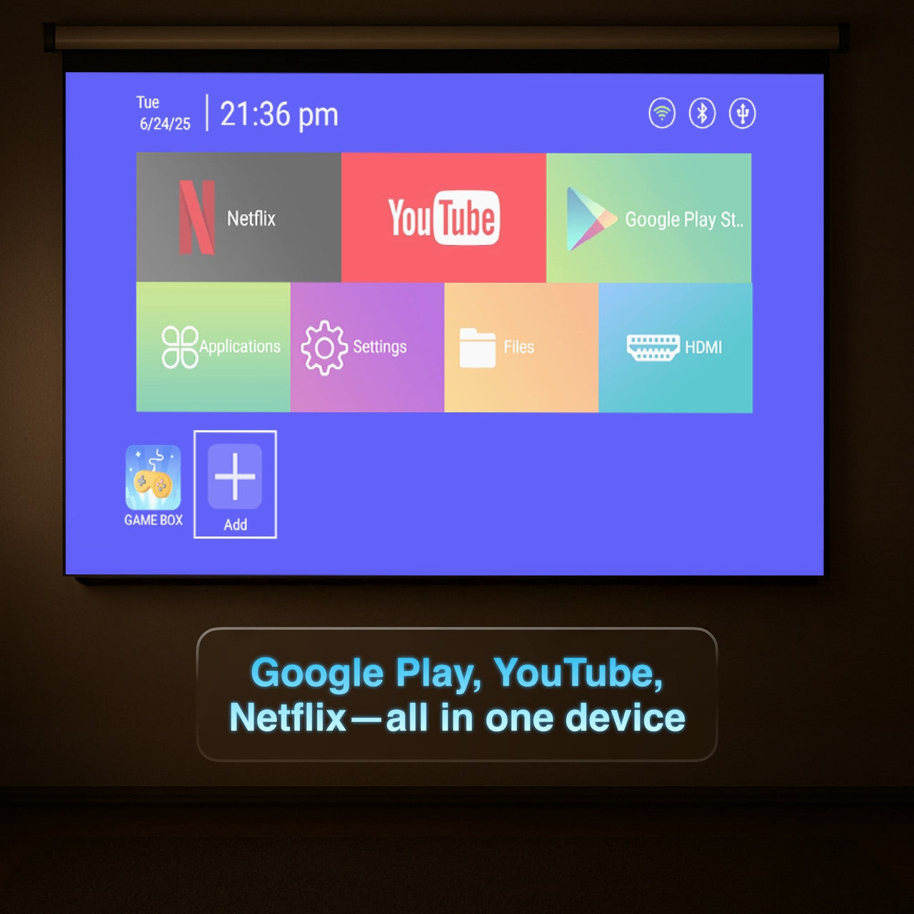 Smart Gaming Projector with 80 Games Dual Controllers - Image 7