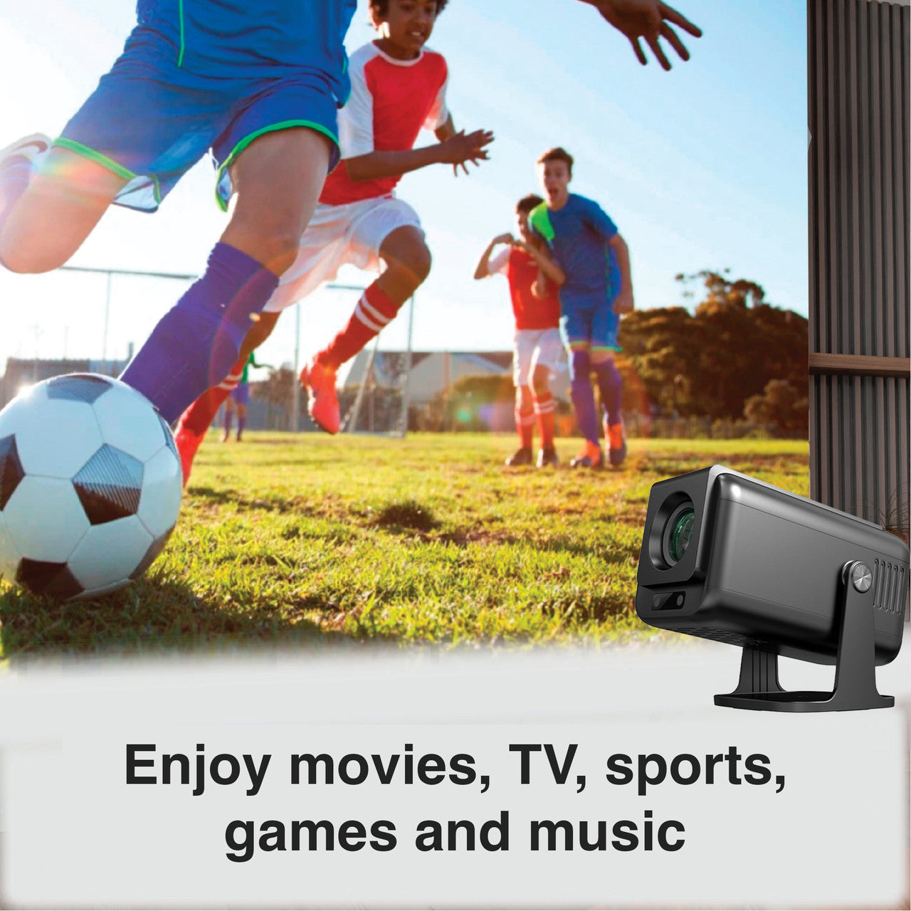Laser 1080p Android Multi-Angle LED Projector Black - Image 5