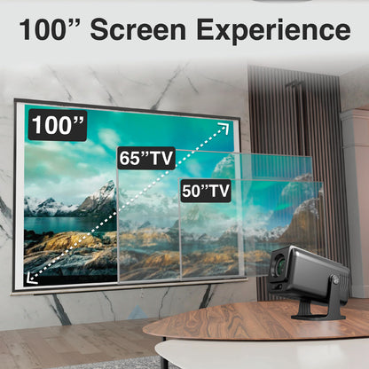 Laser 1080p Android Multi-Angle LED Projector Black - Image 6