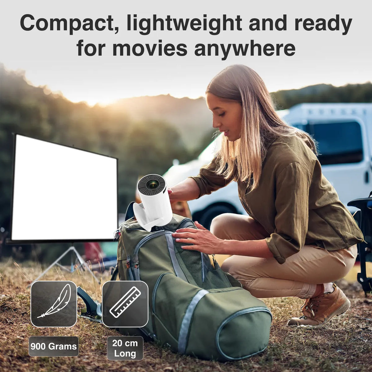 Laser Multi-Angle Tube LED Projector, Android TV 1080p - Image 6