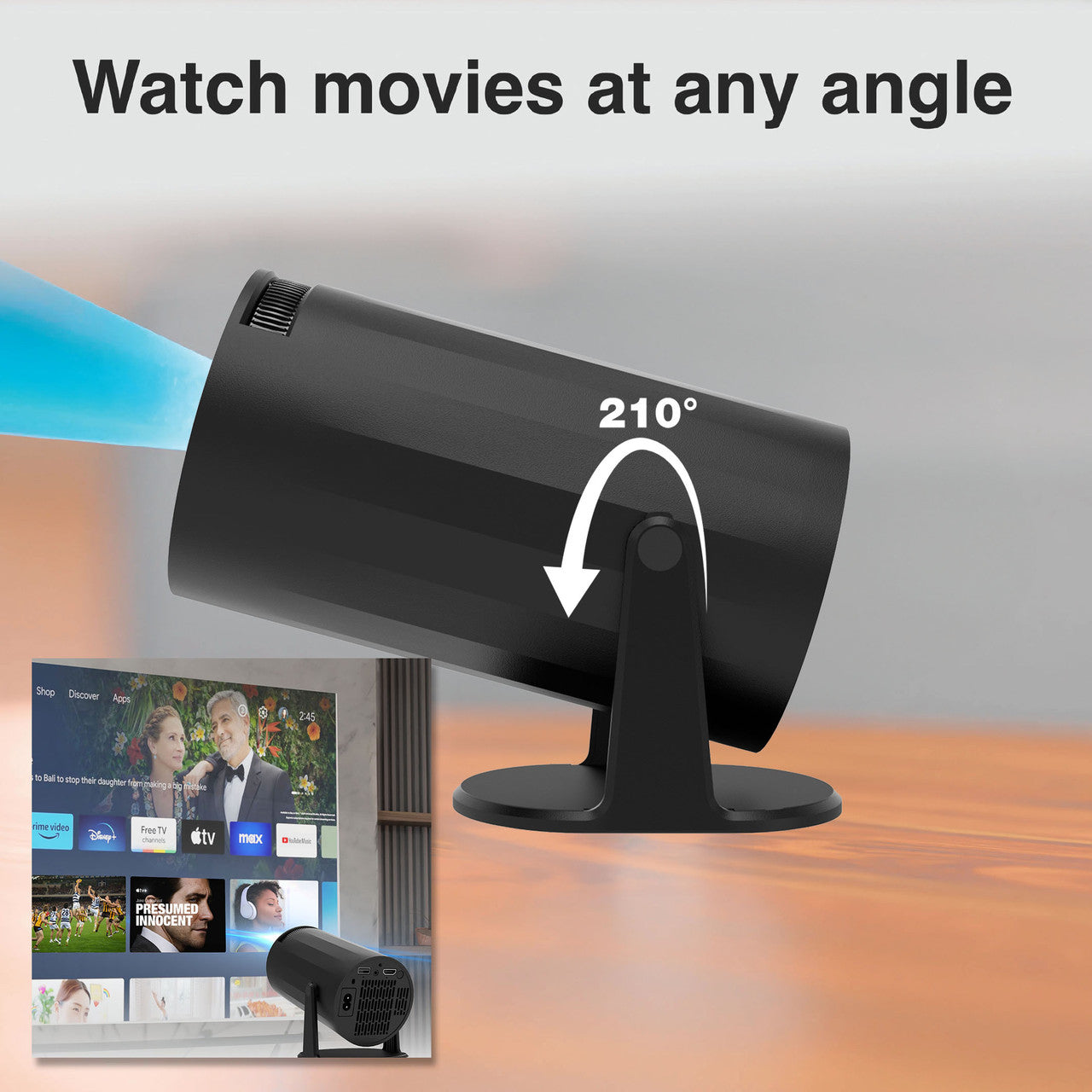 Laser Multi Angle Android LED Projector Black - Image 4