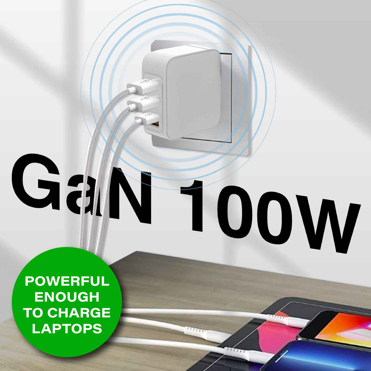 Laser 100W GaN USB-C and USB-A Wall Charger - Image 2