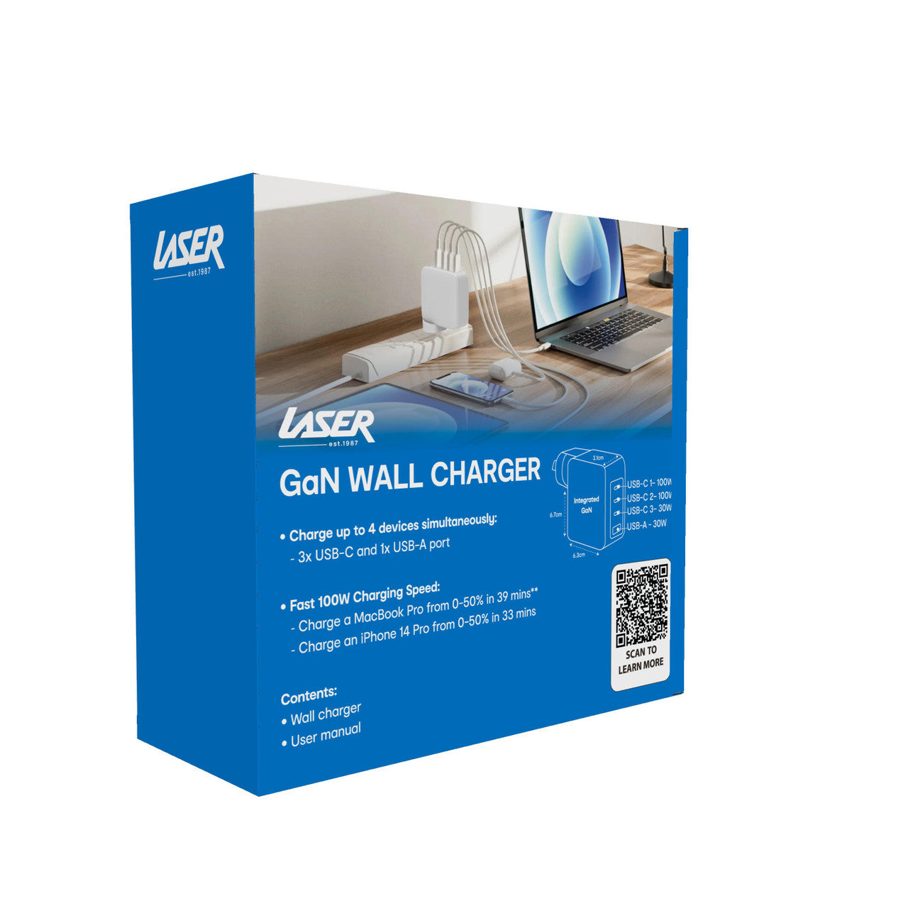 Laser 100W GaN USB-C and USB-A Wall Charger - Image 8