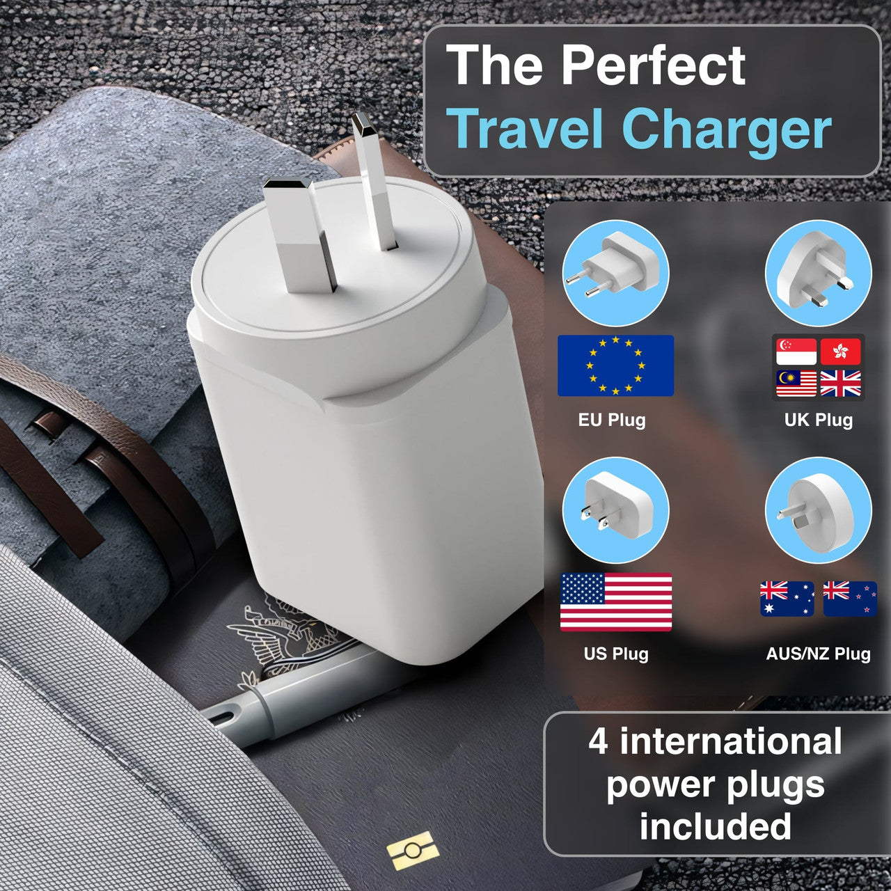 Laser 65W GaN Travel Charger with 4 Adaptors - Image 2