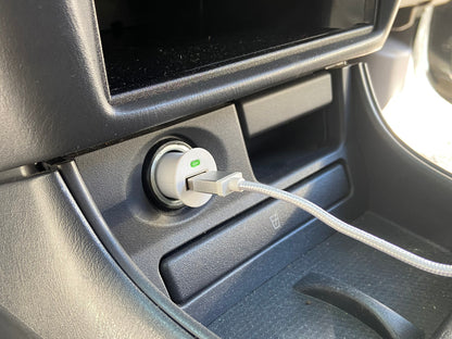 Laser USB Car Charger with 3-in-1 Cable White - Image 3