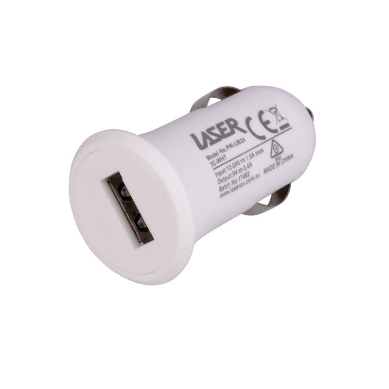 Laser USB Car Charger with 3-in-1 Cable White - Image 4