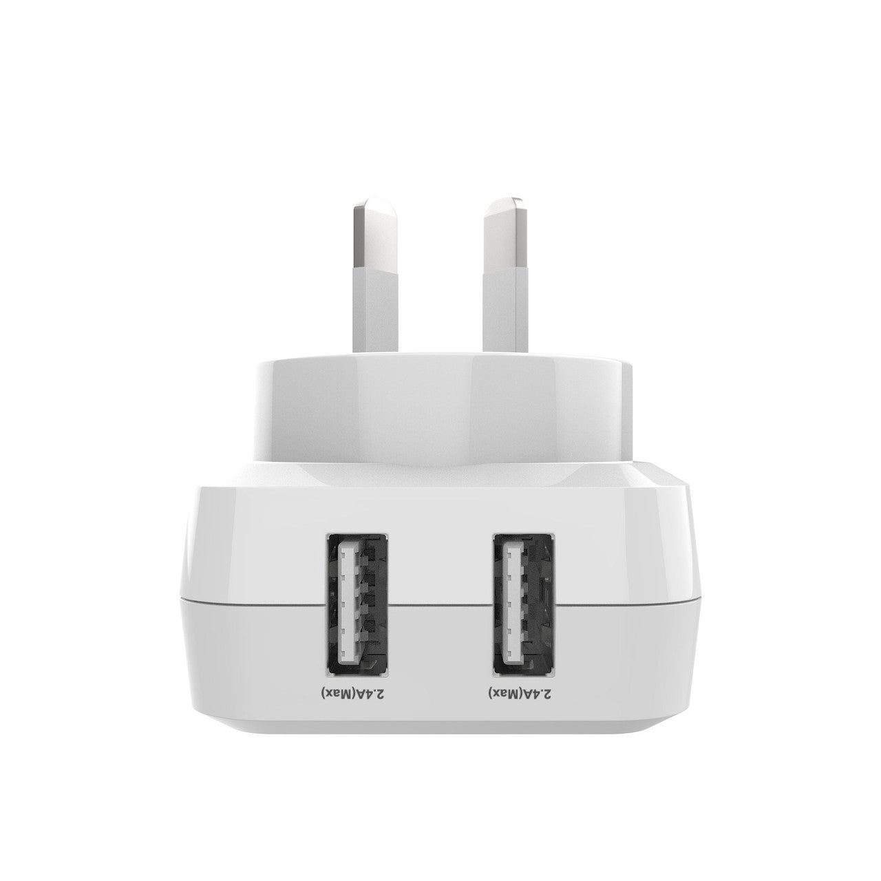 Laser Dual USB AC Charger 2.4A with 3-in-1 Cable White - Image 4