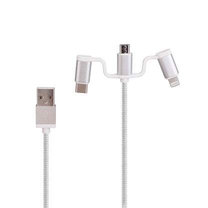 Laser Dual USB AC Charger 2.4A with 3-in-1 Cable White - Image 6