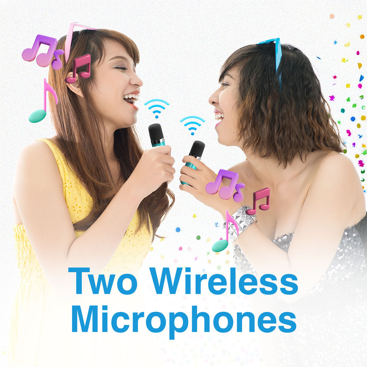 Laser LED Karaoke with 2 Mics Aquatic Awe - Image 9
