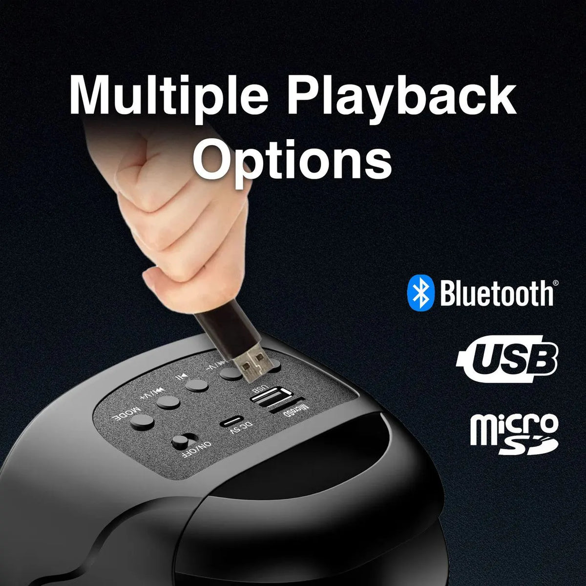 Laser RGB Mini Party Speaker Black - Image 6