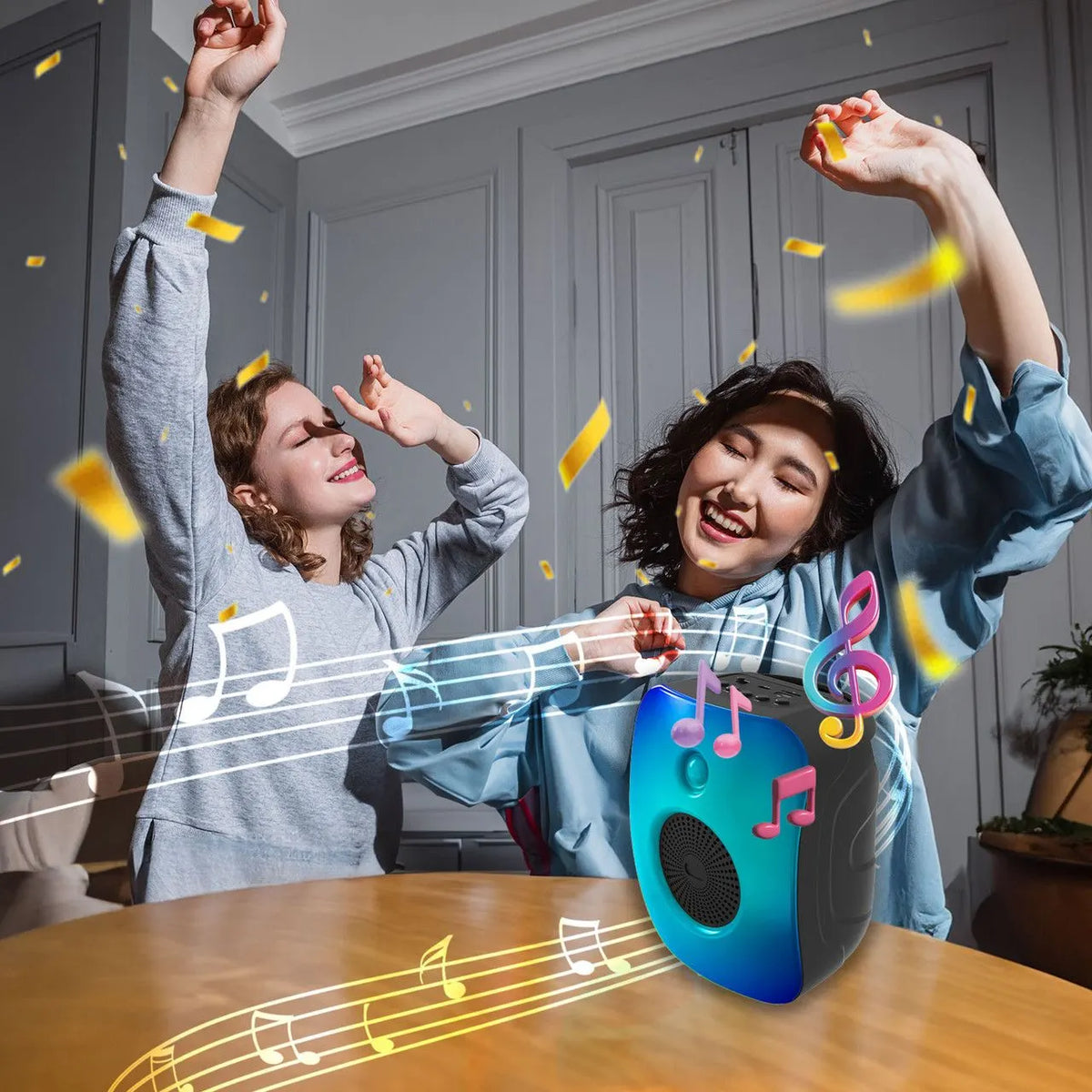 Laser RGB Mini Party Speaker Black - Image 7