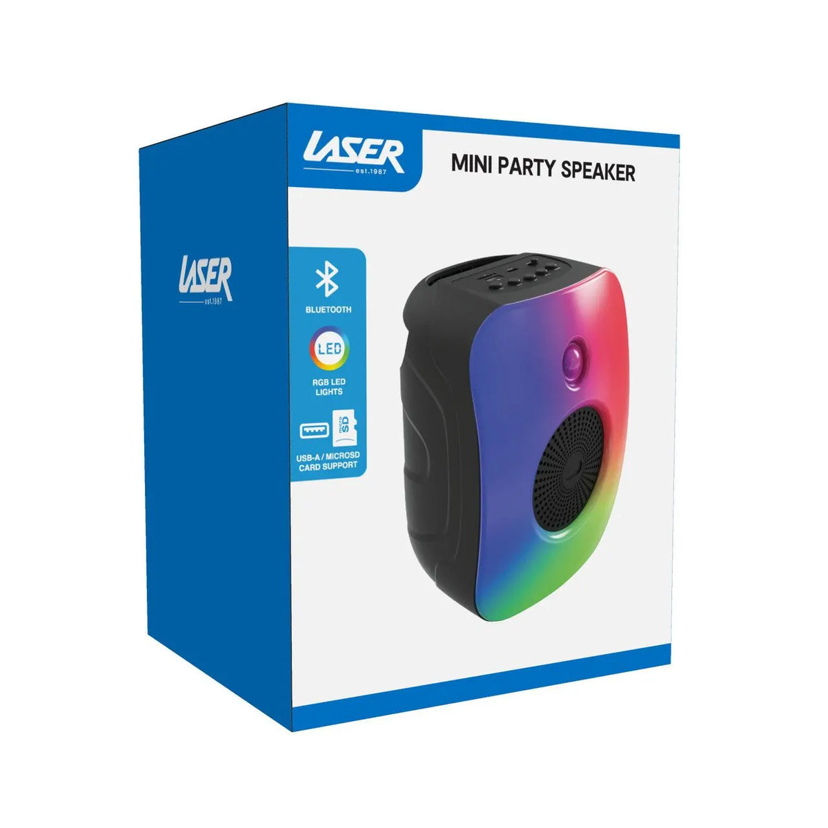 Laser RGB Mini Party Speaker Black - Image 9