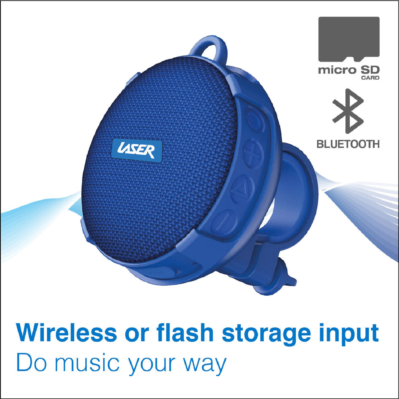 Laser Outdoor Bluetooth Speaker with Mount Blue - Image 5