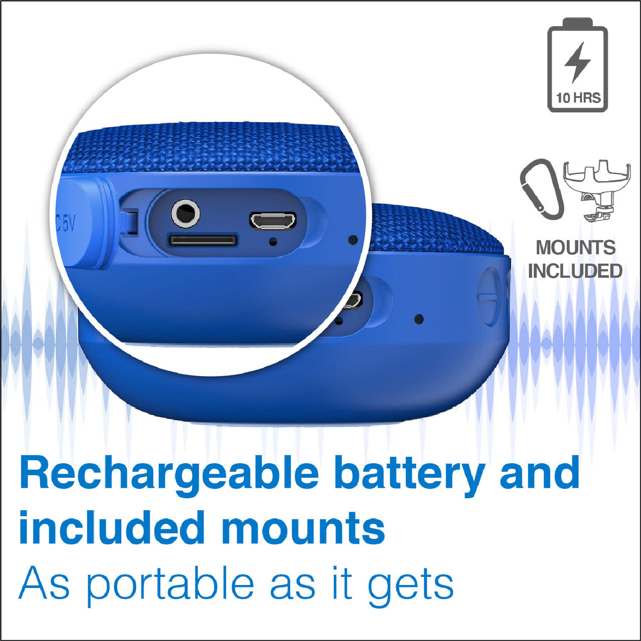 Laser Outdoor Bluetooth Speaker with Mount Blue - Image 6