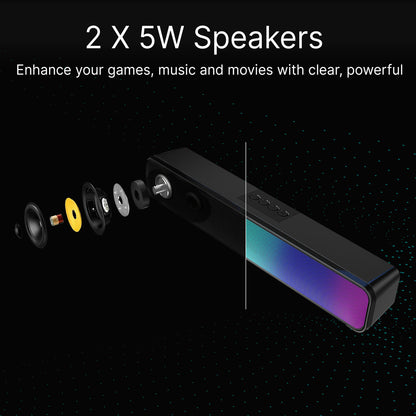 Laser RGB Bluetooth Gaming Soundbar Black - Image 4