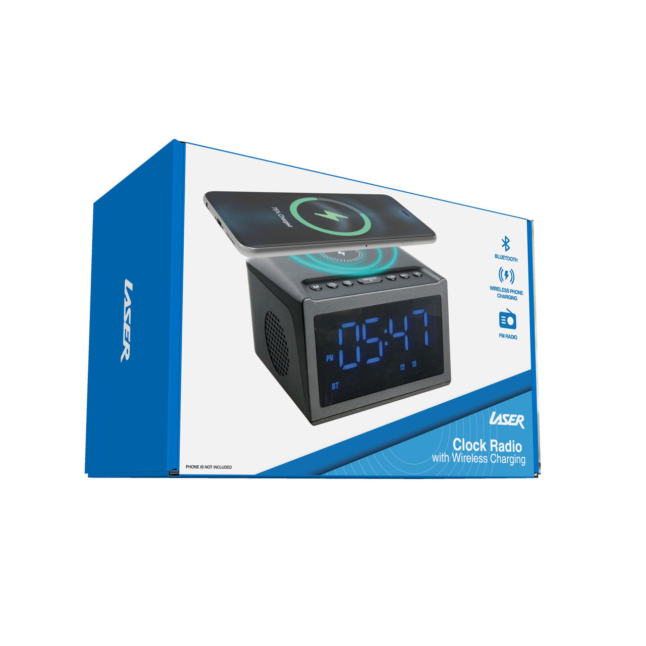 Laser Alarm Clock with Wireless Charging & Bluetooth - Image 9