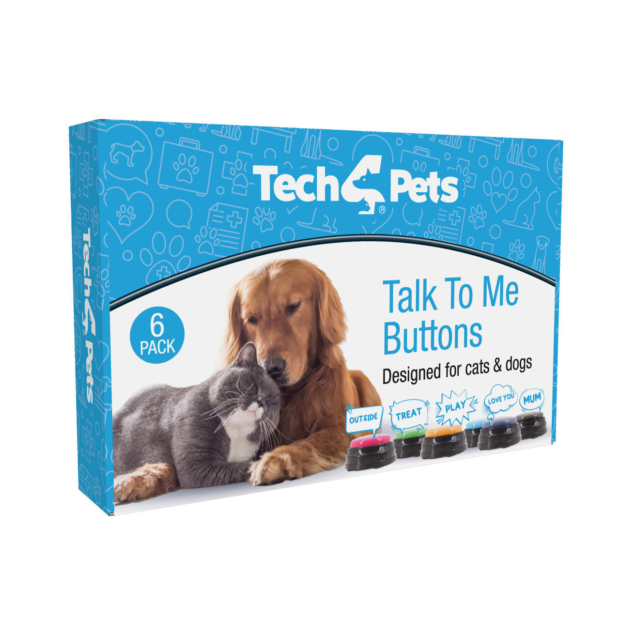 Tech4Pets 6-Pack Talking Buttons for Interactive Pet Communication - Image 7