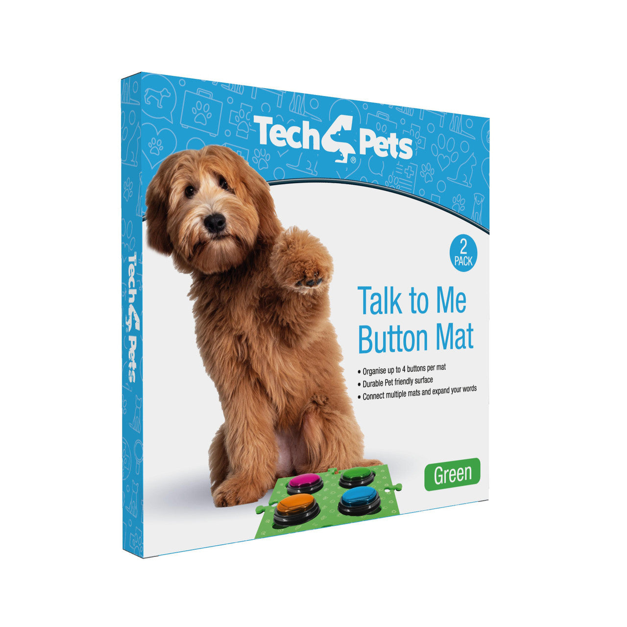 Tech4Pets Green Mat 2-Pack for Talking Buttons & Floor - Image 6