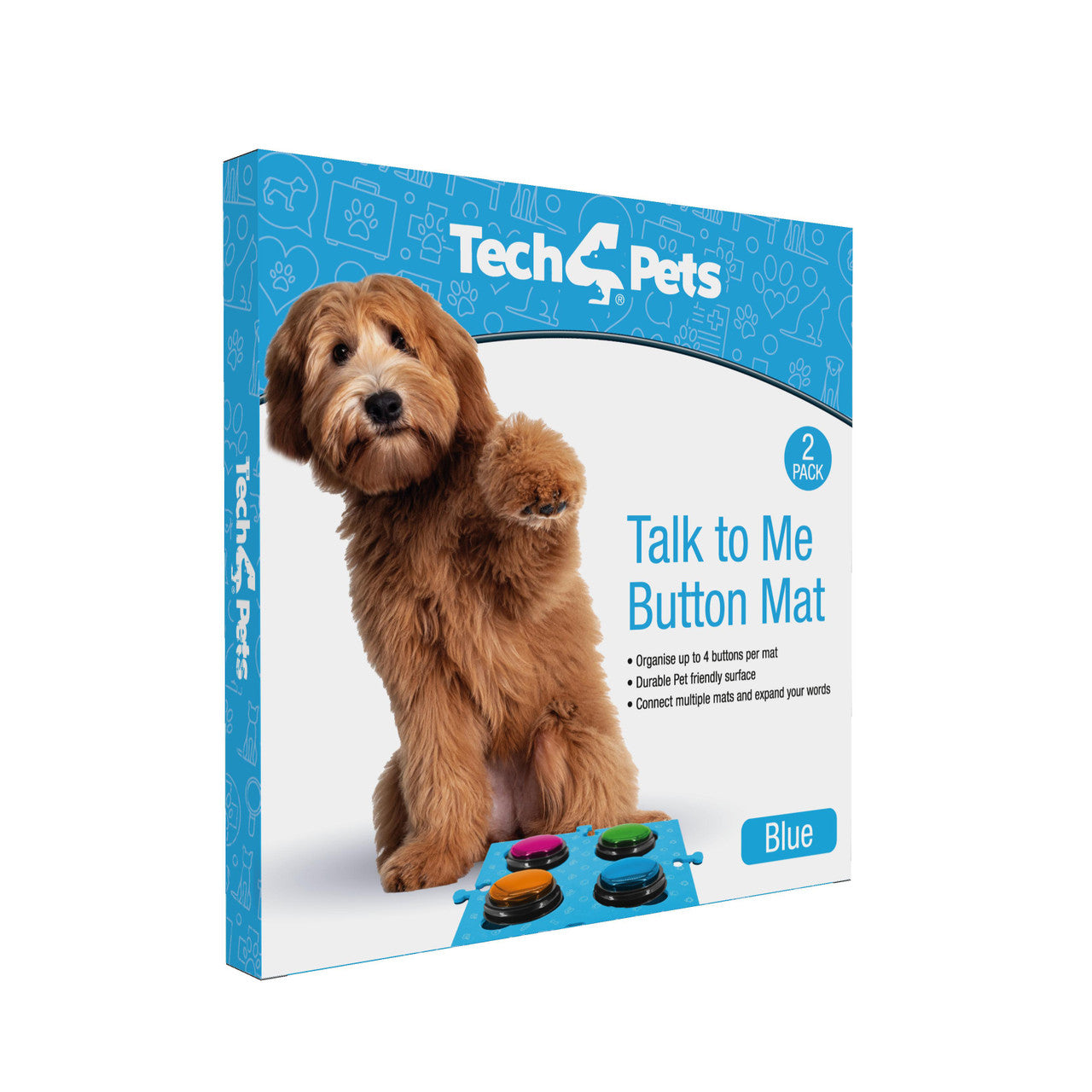 Tech4Pets Blue Mat 2-Pack for Talking Buttons & Floor - Image 6