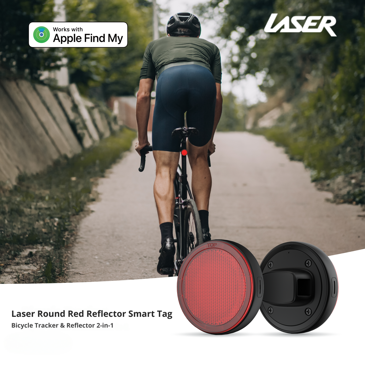 Laser Round Red Reflector Smart Tag - Image 2
