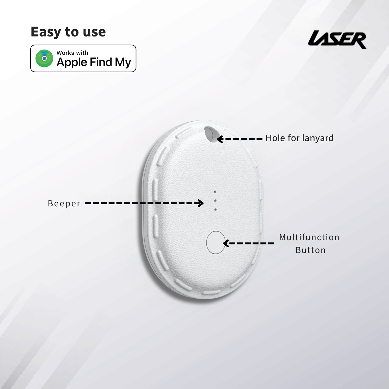 Laser Mini Smart Tag with Apple Find My Tracking White - Image 7