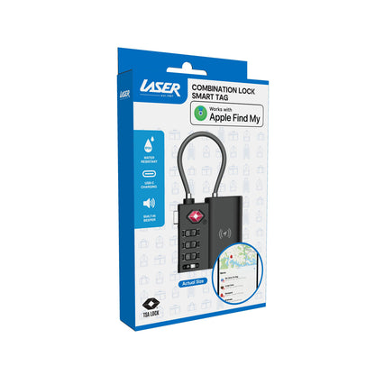 Laser TSA Lock Smart Tag with Rechargeable Battery Black - Image 9