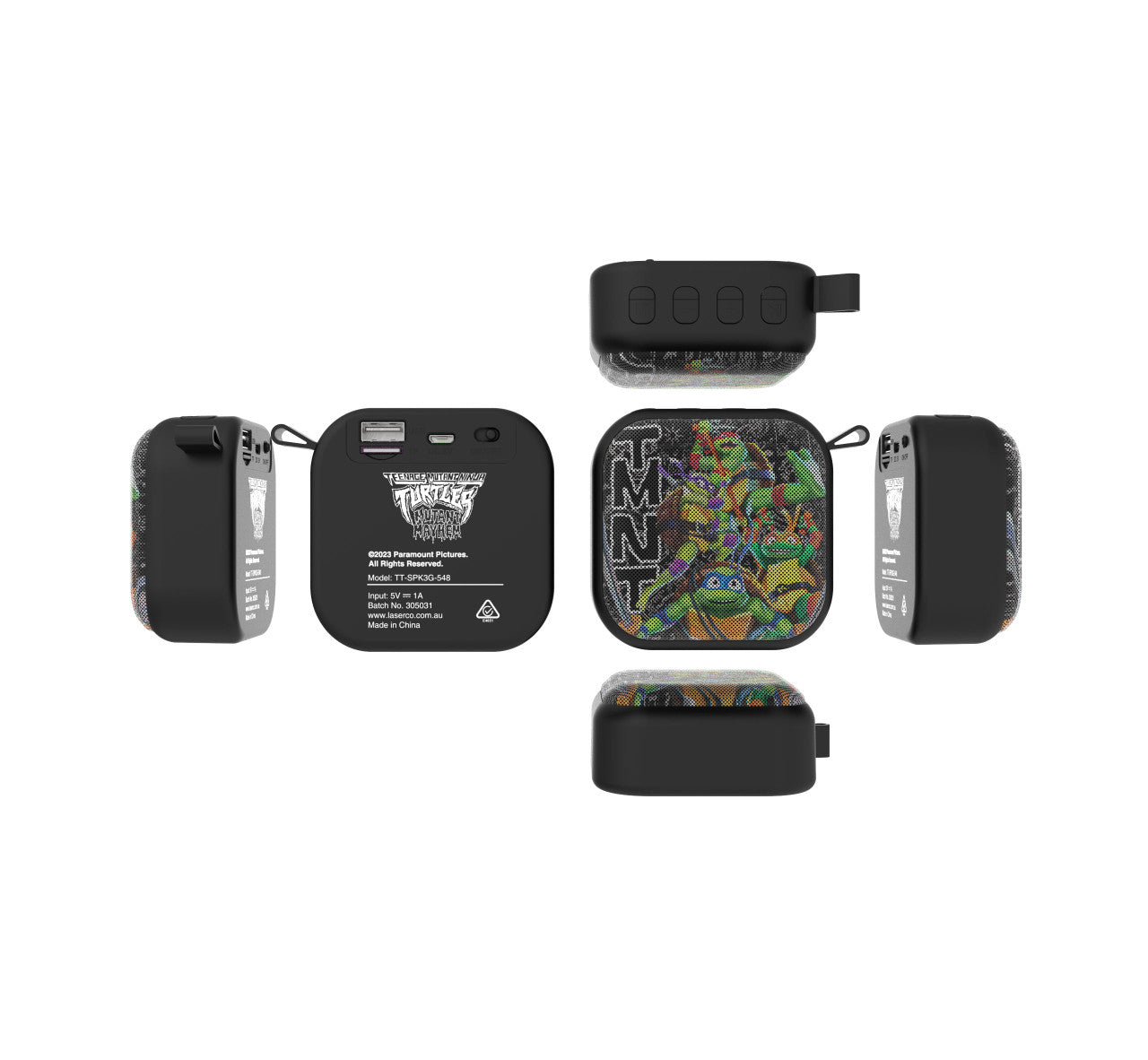 TMNT 3W Portable Bluetooth Speaker Black - Image 5