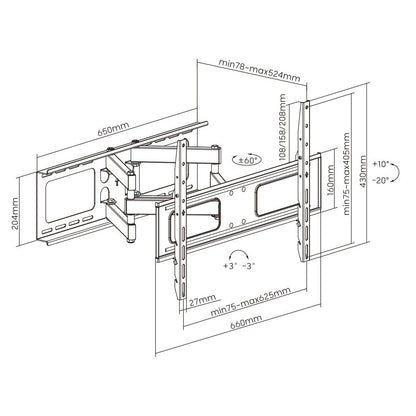 Large Full Motion TV Wall Mount 32 inches - 70 inches Panels - Image 6