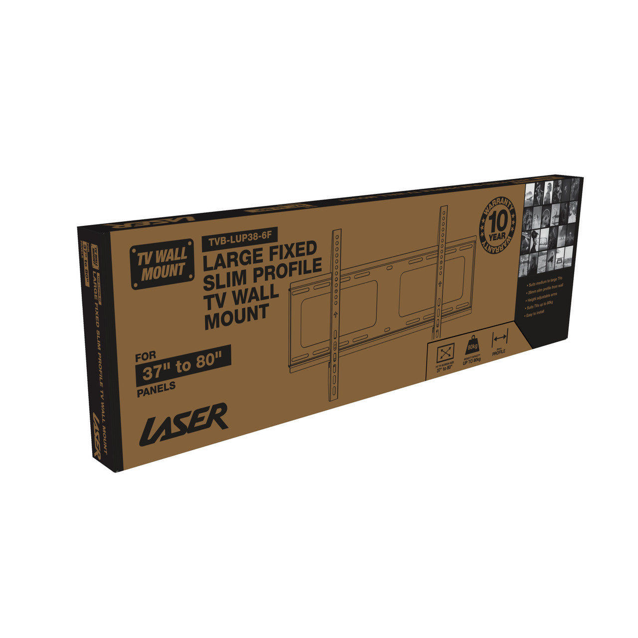 Laser Fixed Slim Profile TV Wall Mount - 37 to 80 Inch Panels - Image 6