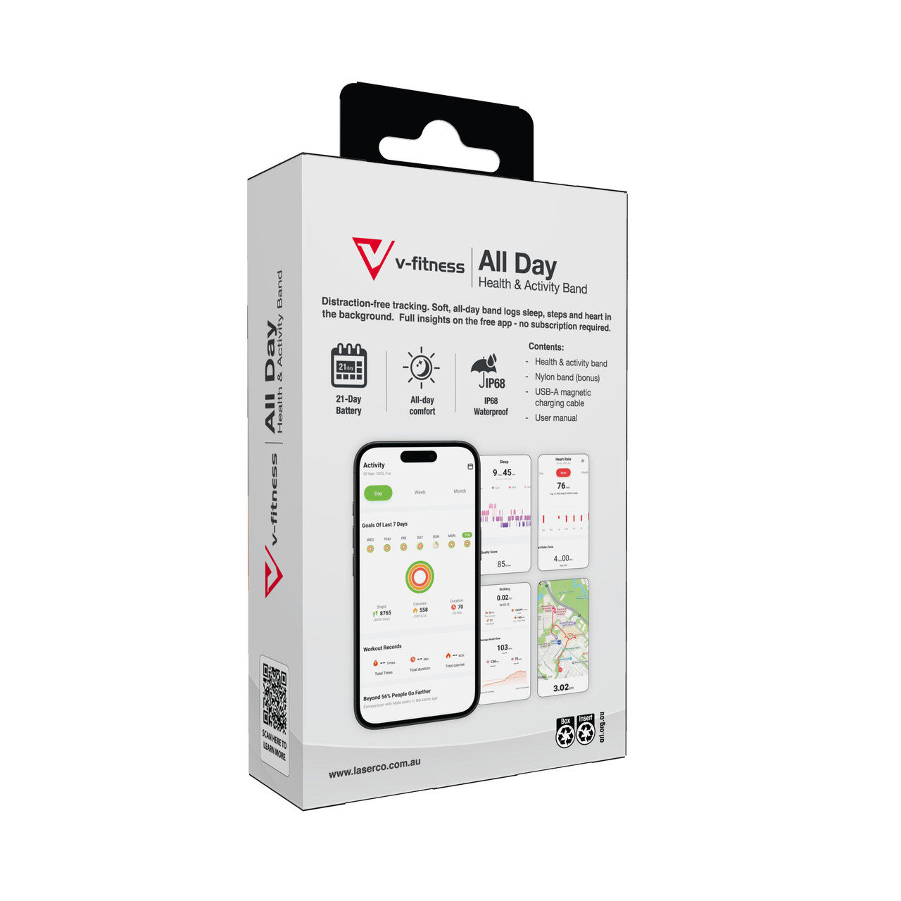 V-Fitness Smart Band Silver - Image 5