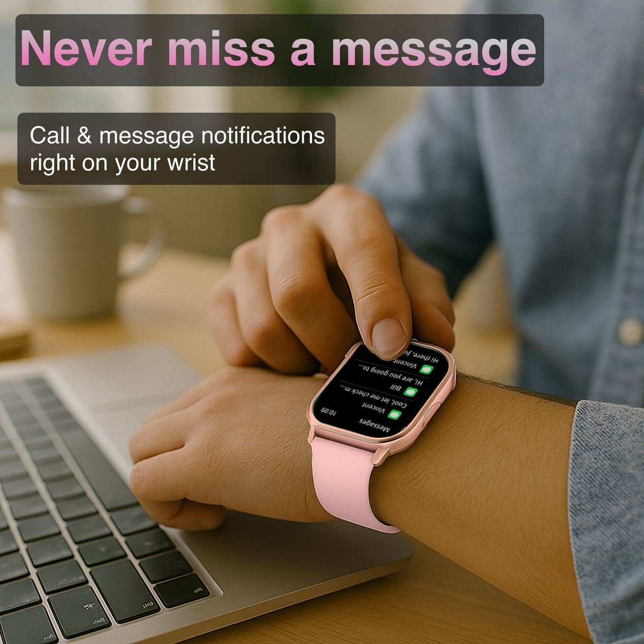 V-Fitness Smart Watch GPS and 2.1 inch Pink - Image 7
