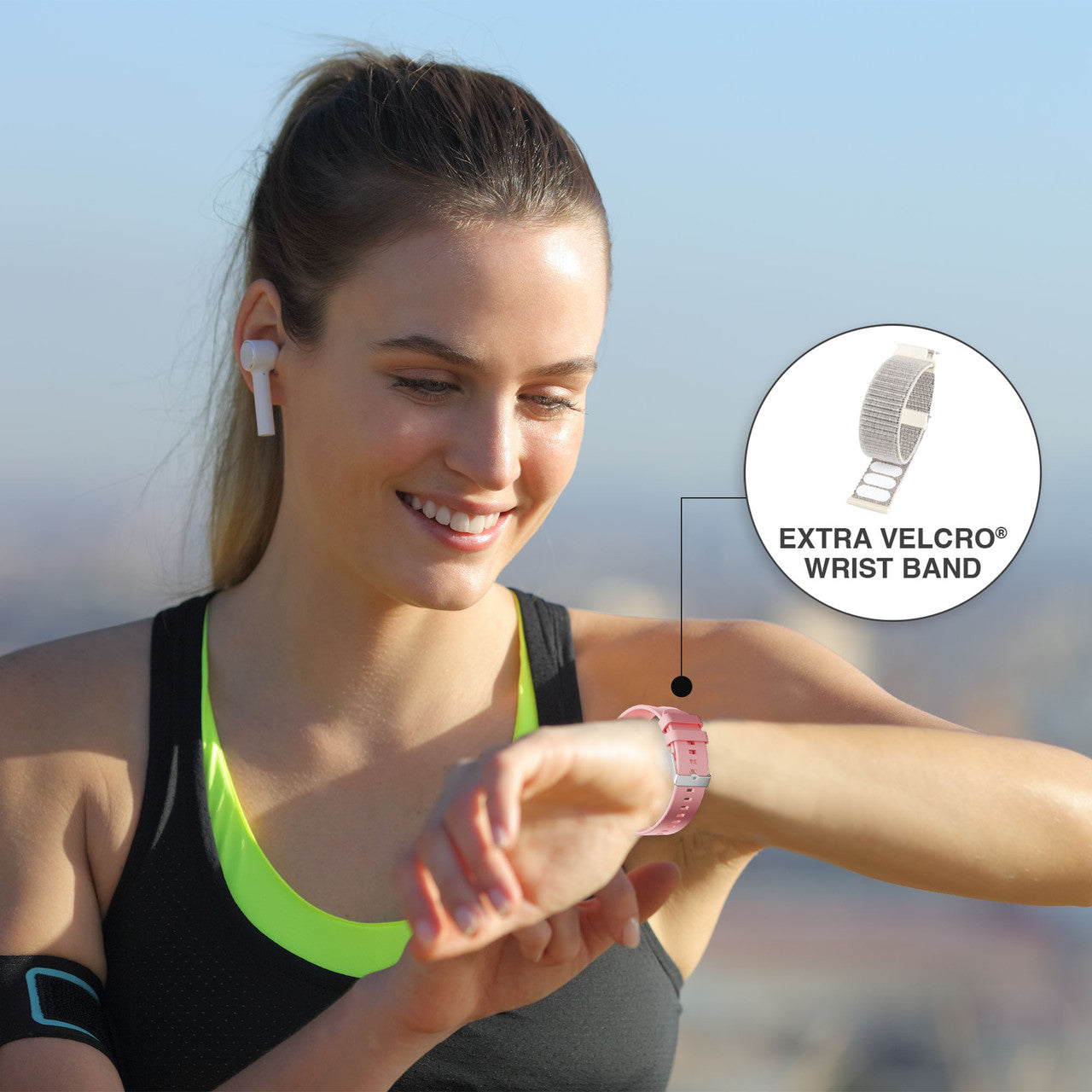 V-Fitness Smart Watch 2 Inch Touch Screen - Pink - Image 2