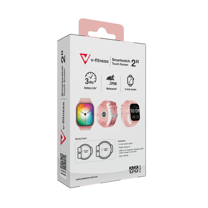 V-Fitness Smart Watch 2 Inch Touch Screen - Pink - Image 6