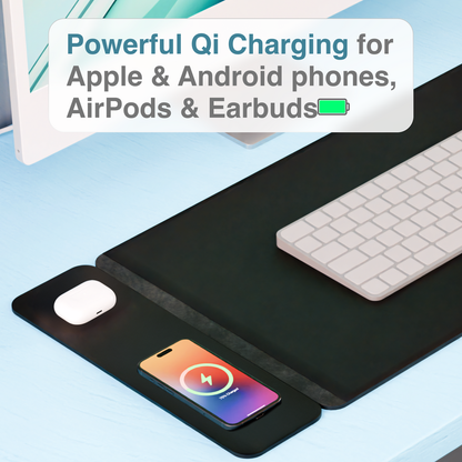 Laser Wireless Charging Desk Mat Black - Image 3