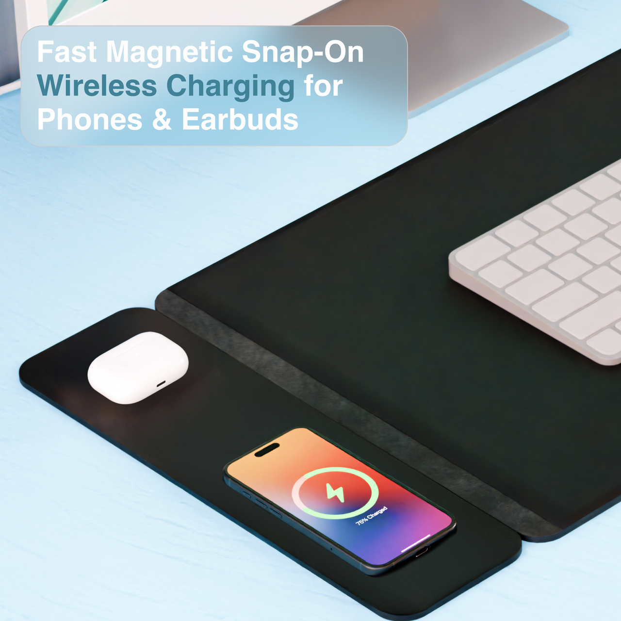 Laser Wireless Charging Desk Mat Black - Image 5
