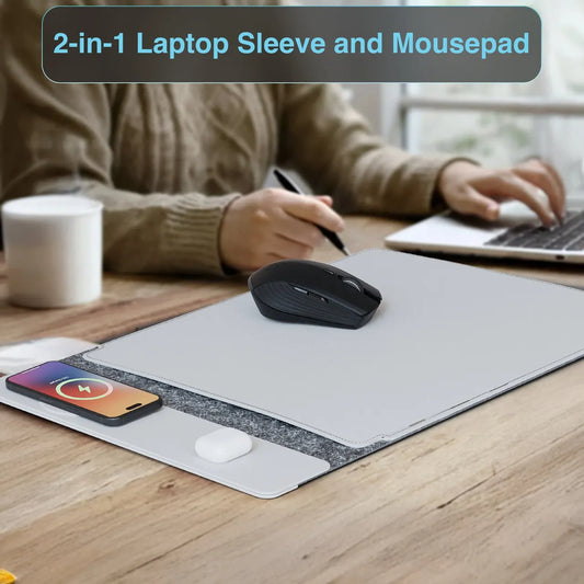Laser Wireless Charging Laptop Sleeve Up to 16 Inch Grey - Image 3