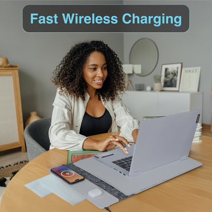 Laser Wireless Charging Laptop Sleeve Up to 16 Inch Grey - Image 5