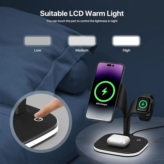 4 in 1 Wireless Charging Station with Night Light - Image 4