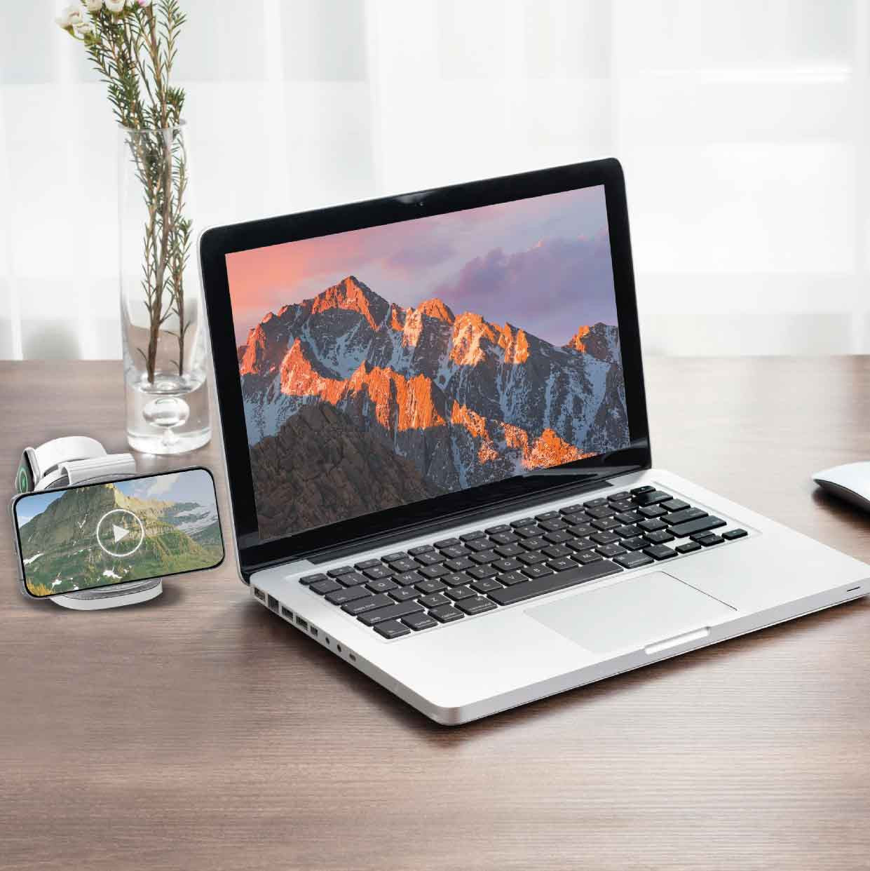 Laser 3-in-1 Travel Wireless Charging Pad for Apple - Image 2