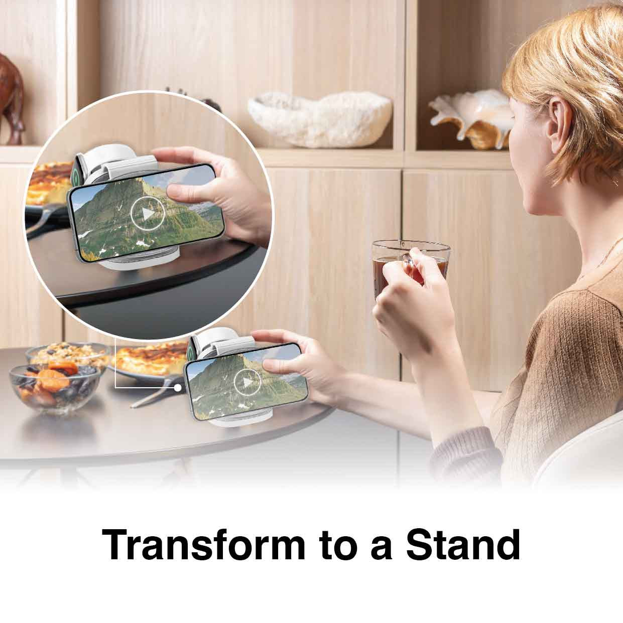 Laser 3-in-1 Travel Wireless Charging Pad for Apple - Image 3