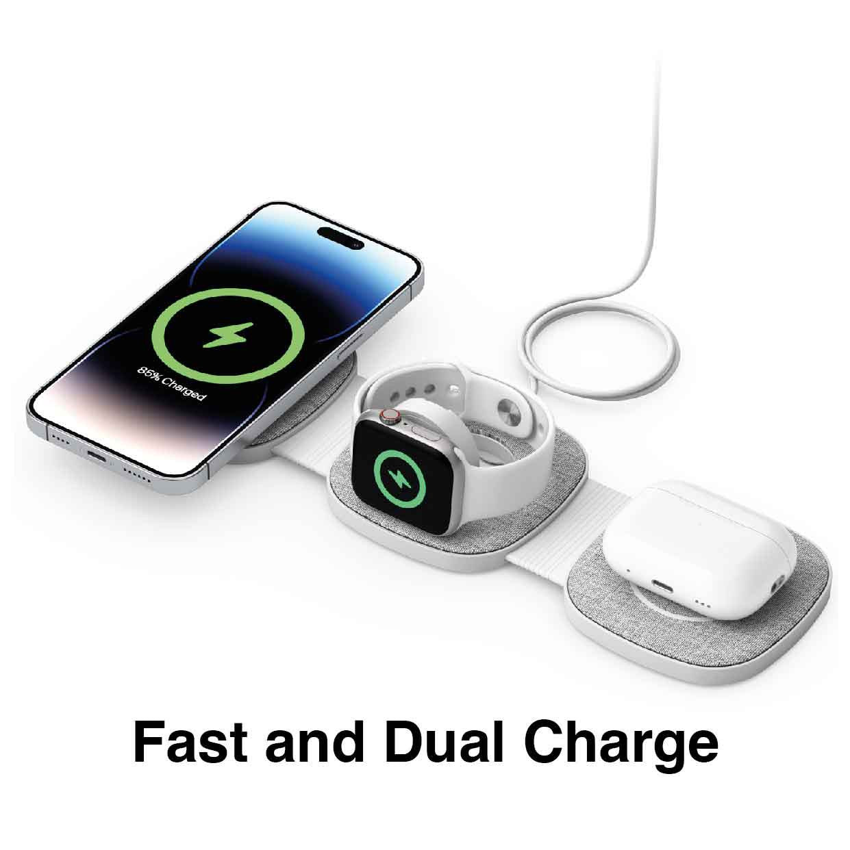 Laser 3-in-1 Travel Wireless Charging Pad for Apple - Image 6