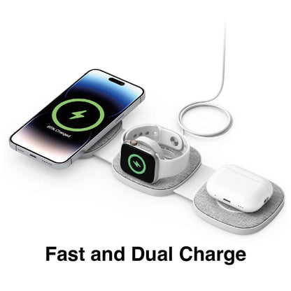 Laser 3-in-1 Travel Wireless Charging Pad for Apple - Image 6