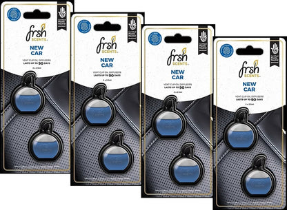 Car Air Freshener Clip New Car Fragrance FrshScents Mini Vent Odor Eliminator Twin Pack x 4