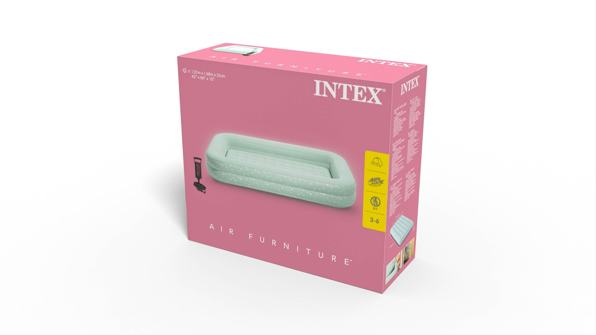 Intex Kidz Inflatable Travel Bed set with Hand Pump - Stars. Great for Travel 66810 - Image 8