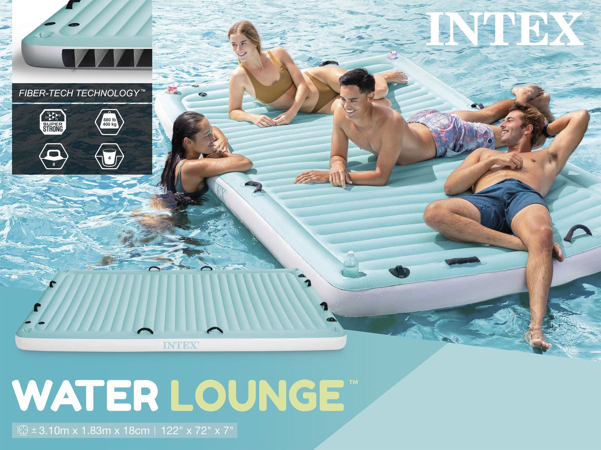 Intex Water Lounge Inflatable Pontoon Raft 56289 - Image 2